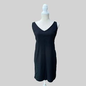 Black A-Line V-Neck Dress